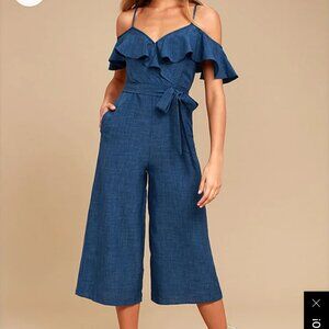 Lulus size medium blue jumpsuit new with tags
